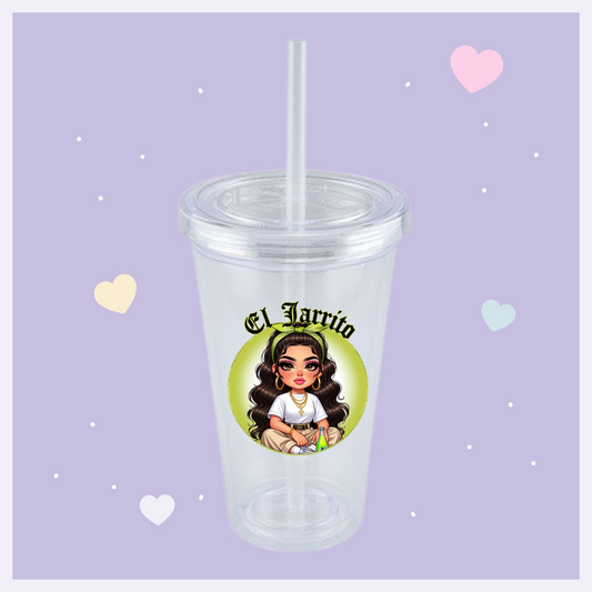 Jarritos Doll double lined clear tumbler